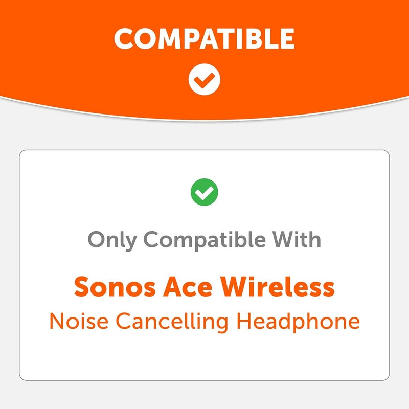 WC SweatZ Ace - Patented Earpad Sweat Covers for Sonos Ace Wireless Noise Cancelling Headphones by Wicked Cushions | Sweatproof & Easily Washable | 90's Black - Image 2