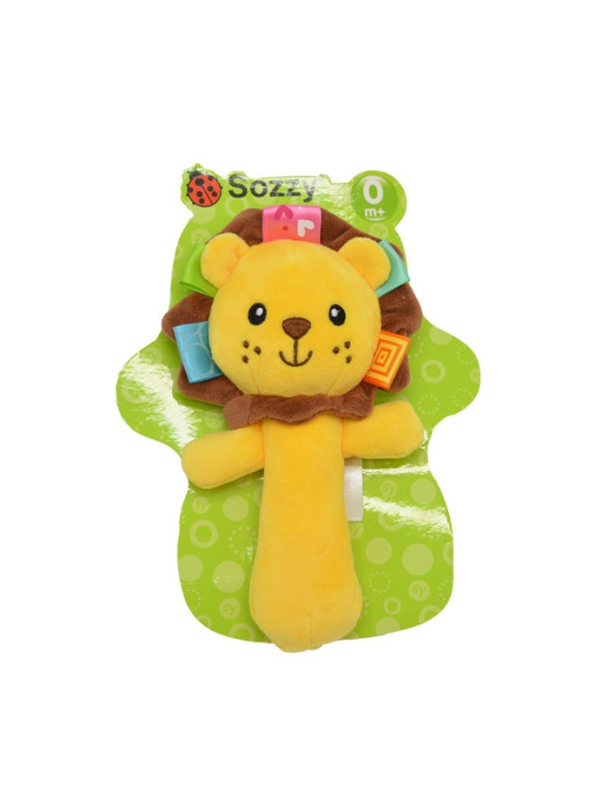 SOZZY Baby Plush Animal Rattle Toy Baby Early Education Hand Stick Enlightenment Rattle Bell Ringer BB Toy-Color:Hand Stick Lion - Image 1