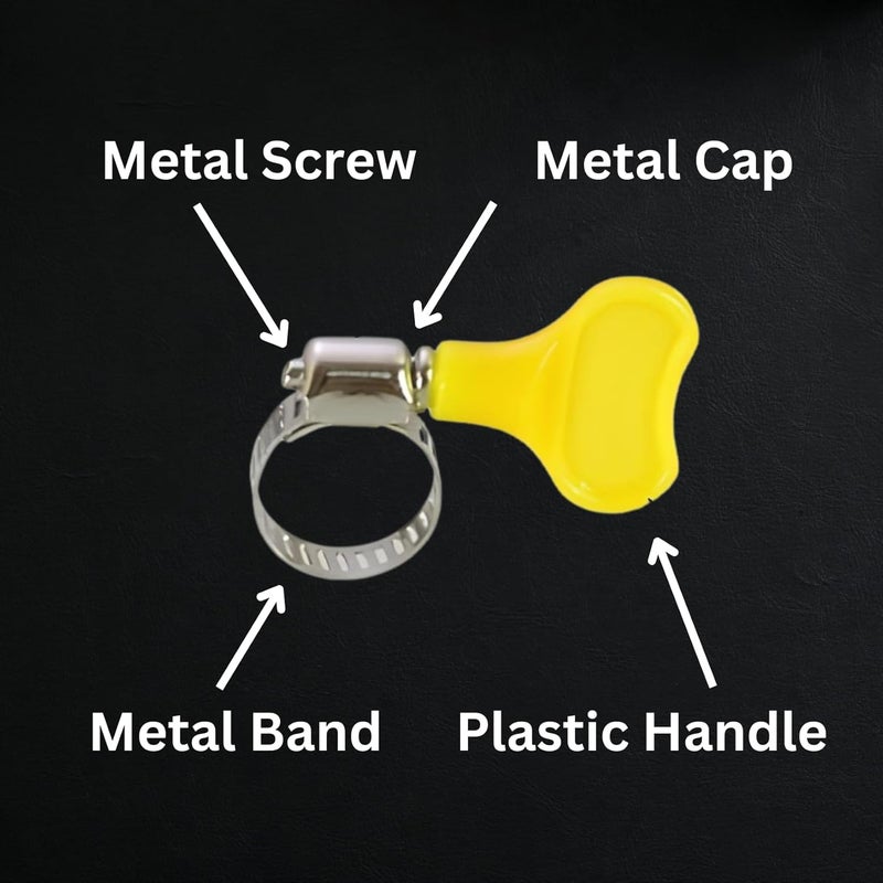 NEW WARE مشبك خرطوم من الفولاذ المقاوم للصدأ بقطر 1/2 بوصة قابل للتعديل مع مفتاح للاستخدامات الصحية والسيارات والميكانيكية (عبوة من 8) - Image 3