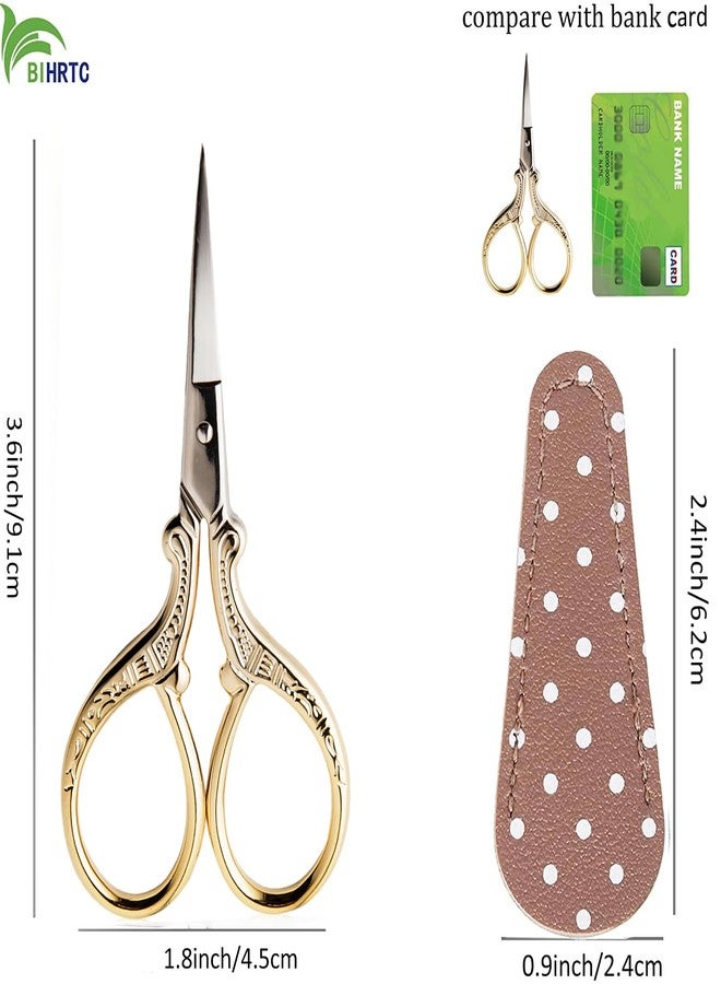 BIHRTC 3.6Inch Vintage Crochet Scissors - Small Embroidery Scissors with Stainless Steel Sharp Pointed Blades - Ideal for Sewing, Craft, DIY & Artwork DIY Tool - Image 2