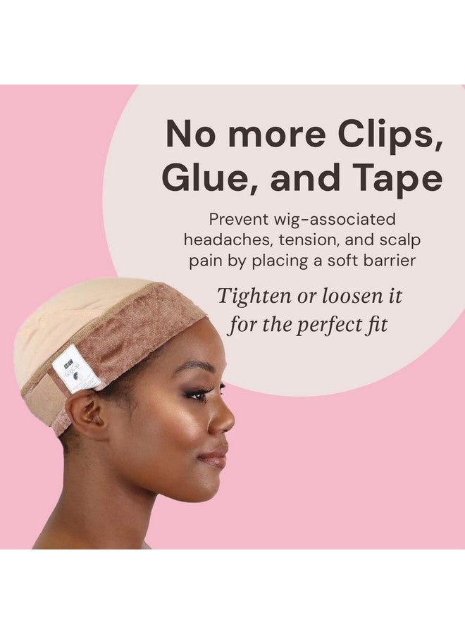 MILANO COLLECTION Ultimate Comfort GripCap, All-In-One Under Wig Cap for Women, Comfort Anti Slip Wig Band With Adjustable Closure, Nude, 1 Pack - Image 3