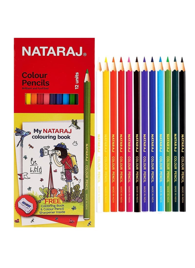 NATARAJ 12-Piece Colour Pencils Multicolour With Colouring Book And Sharpener  - Image 3