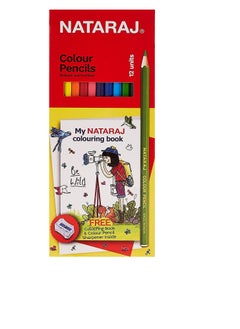 NATARAJ 12-Piece Colour Pencils Multicolour With Colouring Book And Sharpener  - Image 2