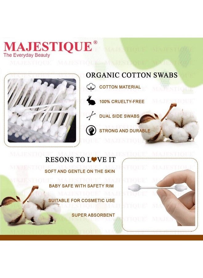 MAJESTIQUE - Baby Safety Cotton Swab Ideal For Babies 100% Paper Organic Soft & Gentle Tip For Cleaning Makeup Removal & More 80 Swabs For Baby Pack Of 2 - Image 1