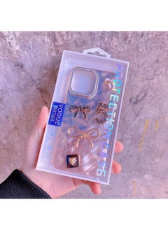 Water Ripple Pleat Pattern Is Suitable For Iphone11/12/13/14/15/16PROMAX Mobile Phone Case Protective Cover-Color:Pink [five Characters/pleats] Vo-Applicable Models:For Iphone13/14