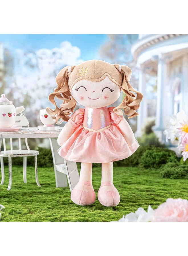 Gloveleya Dolls Baby Girl Gifts Soft Plush Doll Pink Crown Princess 14" - Image 2