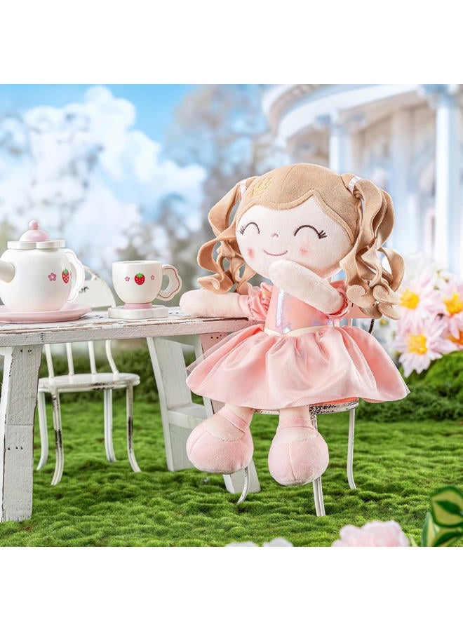 Gloveleya Dolls Baby Girl Gifts Soft Plush Doll Pink Crown Princess 14" - Image 5