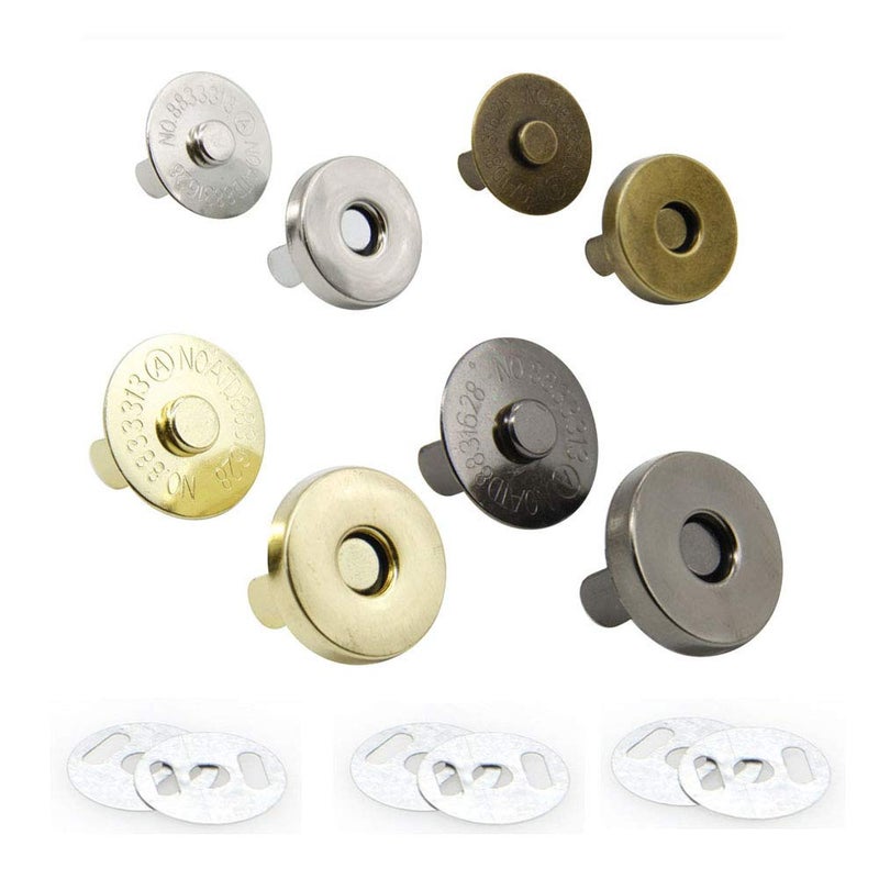 Omama Magnetic Button Clasps Snaps Fastener Clasps for Sewing, Craft, Purses, Bags, Clothes, Leather 40 Sets(18mm-4 Colors) - Image 1