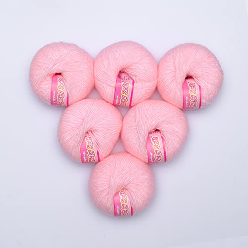 Vardhman Threads Vardhman Knitting Yarn Baby Soft Wool For Knitting, Kids Crochet Yarn Wool For Hand Knitting Art Craft, Knitting Wool Yarn For Sweater Scarves Hats And Dresses (6 Pcs, Light Baby Pink), 25 Gram - Image 3