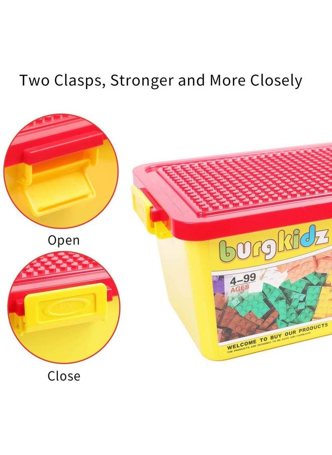 burgkidz burgkidz Building Bricks 568 Pieces Toys, Classic Building Blocks Includes Wheels, Door, Window, Compatible Bulk Block with Storage Box and Baseplate, STEM Educational Gift for Kids 3+ Year  - Image 5