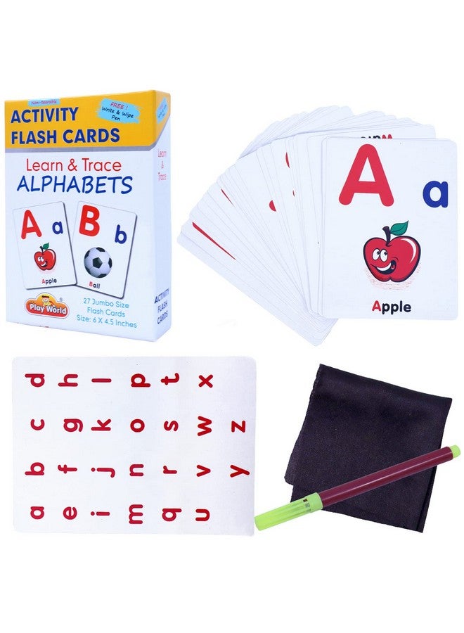 Toyshine Toyshine Wipe and Clean Educational Flash Cards for Kids - Alphabet Learing Game for Boys Girls 2 3 4 5 Year Old  - Image 1