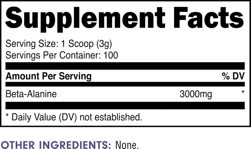 Bucked Up Beta Alanine 300mg Powder NonGMO GlutenFree Unflavored 100 Servings - Image 2