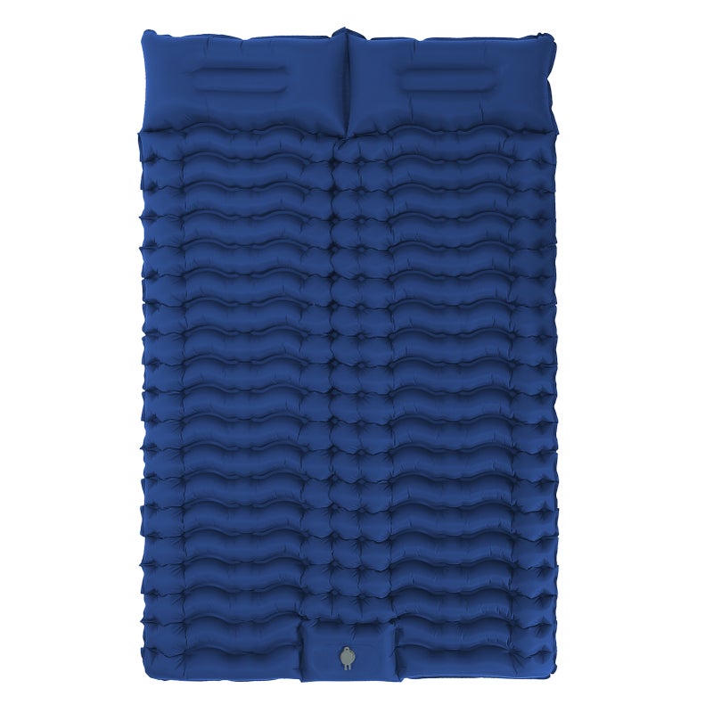 73Hours Camping Sleeping Pad 4 Thick for 2 People 3D Corrugated Beach Moisture-proof Pad Inflatable Sleeping Mat for Hiking Traveling Tent - Image 1