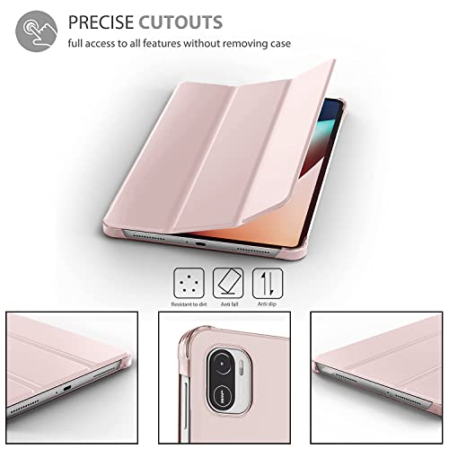MOCA Translucent Back Flip Case for Xiaomi Pad 5 / Pad 5 Pro 11 Folio Flip Cover Protective Slim Case for Xiaomi Mi Pad 5 /Pad 5 Pro 11" (Pink) - Image 5