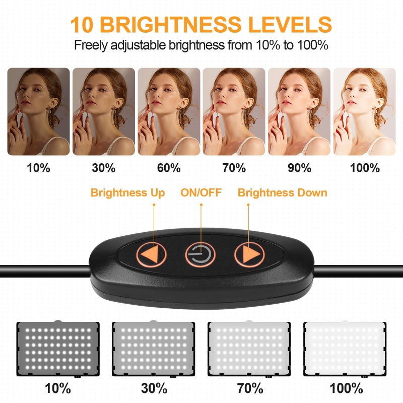 EMART Led Photography Lighting Kit, 2 Pcs Dimmable Continuous Portable Studio Light with 54 inch Adjustable Tripod Stand for Video Recording, Photoshoot, YouTube, Game Streaming - Image 3