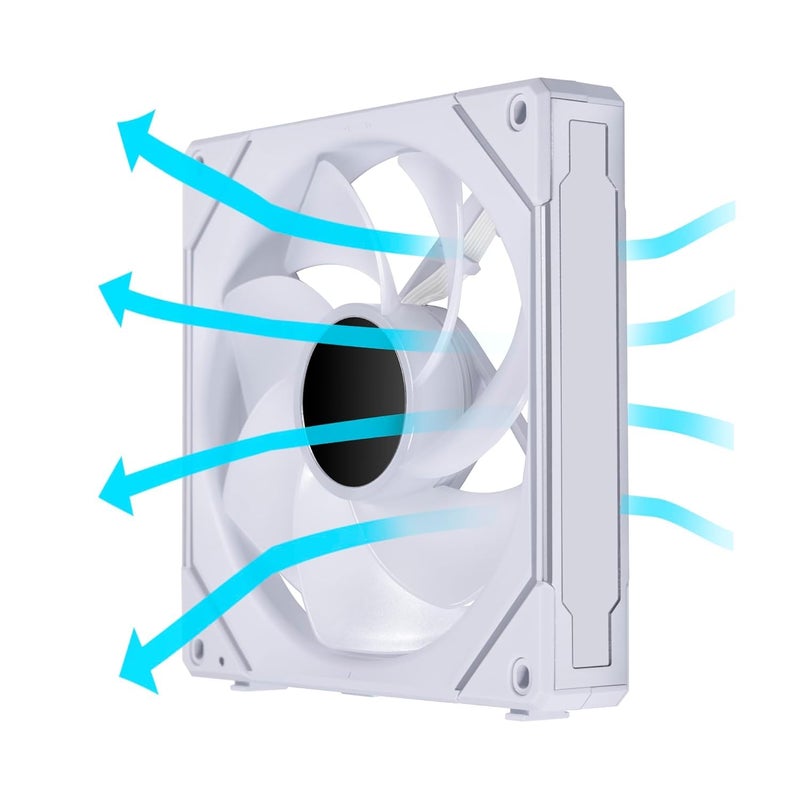 Lian Li UNI Fan SL-Infinity 140mm Reverse Blade-Single Pack-ARGB Fan-Daisy-Chain Design-Infinity Mirror-Customizable Lighting Effects-Without Controller-White-(14RSLIN1W) - Image 2