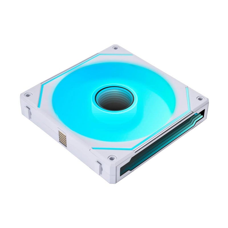 Lian Li UNI Fan SL-Infinity 140mm Reverse Blade-Single Pack-ARGB Fan-Daisy-Chain Design-Infinity Mirror-Customizable Lighting Effects-Without Controller-White-(14RSLIN1W) - Image 1
