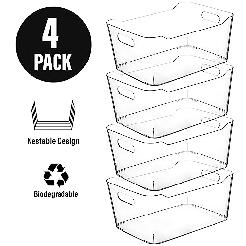 CONTROL KITCHEN Clear Plastic Storage Bins for Kitchen Organization or Pantry Organizers and Storage, Freezer Fridge Organizer Storage Containers Bin for Organizing Refrigerator Medicine Closet Cabinet Organizers - Image 5