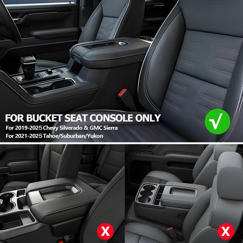 NICTSEPO Center Console Cover for 2019-2024 Chevy Silverado/GMC Sierra & 2021-2024 Tahoe/Suburban/Yukon - Image 2