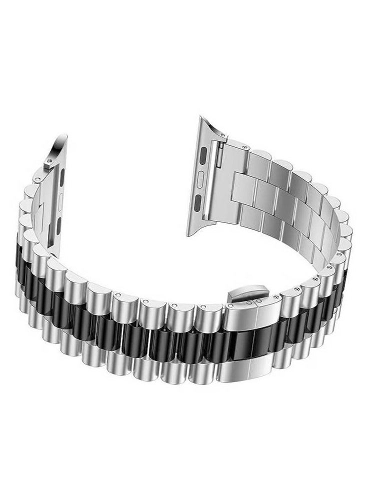 Replacement Band Compatible with Apple Watch 45mm Stainless Steel Solid Strap Metal Bracelet for Apple Watch Series 7/ - Image 2