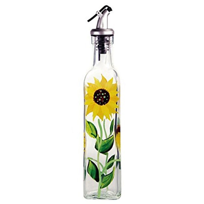 GLASS SUNFLOWER OIL VINEGAR BOTTLE
