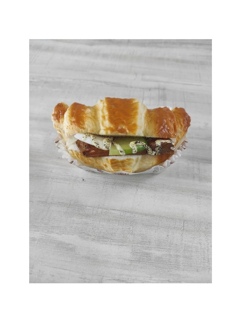 ملحقات منزل الراتنج الحقيقية ثلاثية الأبعاد، ملصقات مغناطيس للثلاجة، ملصق مغناطيسي أشكال ساندويتش وهمية، ساندويتش برجر ساندويتش السجق، باتي السجق، سجق كرواسون (سجق كرواسون) - Image 2