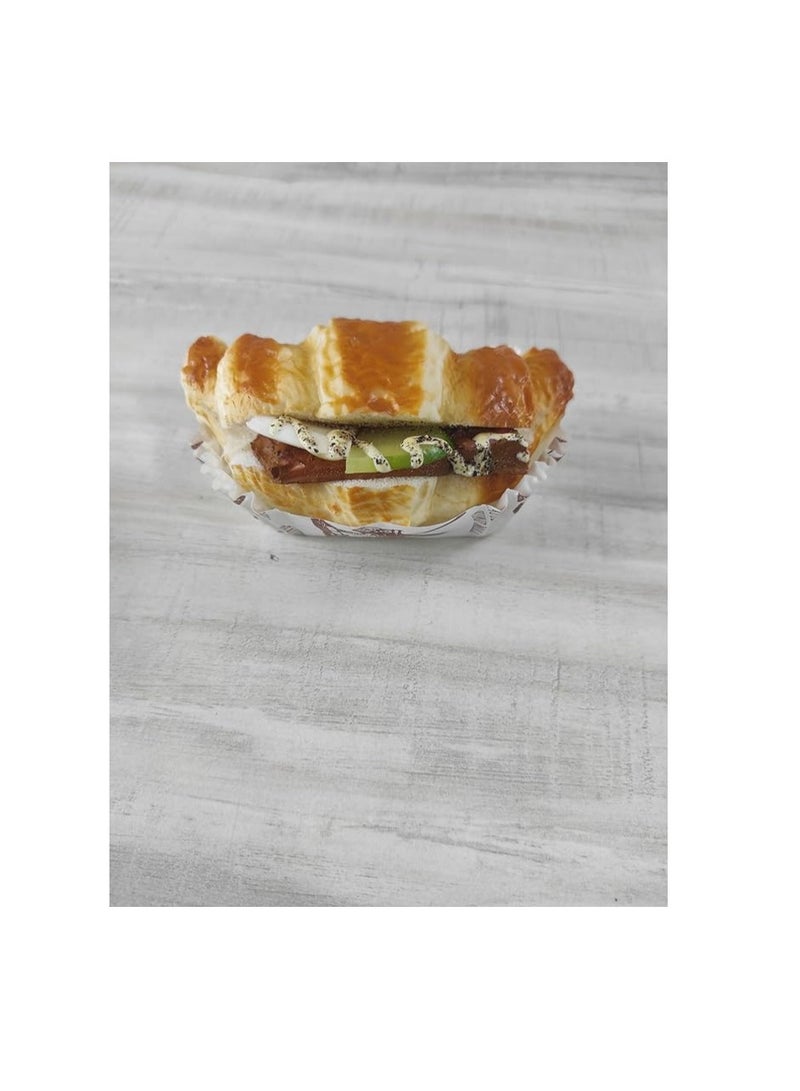 ملحقات منزل الراتنج الحقيقية ثلاثية الأبعاد، ملصقات مغناطيس للثلاجة، ملصق مغناطيسي أشكال ساندويتش وهمية، ساندويتش برجر ساندويتش السجق، باتي السجق، سجق كرواسون (سجق كرواسون) - Image 5