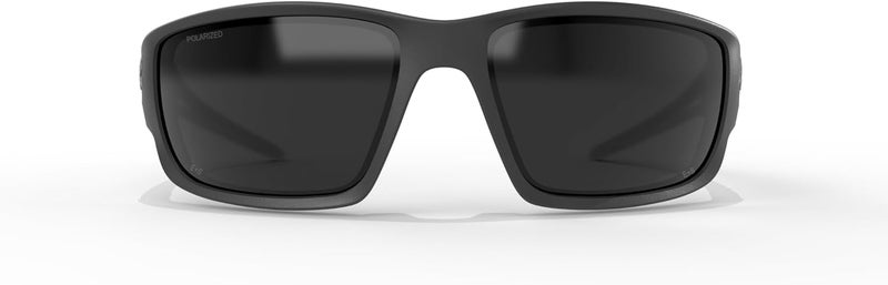 Edge نظارات EDGE Kazbek WrapAround للسلامة مضادة للخدش غير قابلة للانزلاق UV 400 بمواصفات عسكرية متوافقة مع ANSIISEA MCEPS باللون الأسود مع عدسات مدخنة قطبية - Image 2