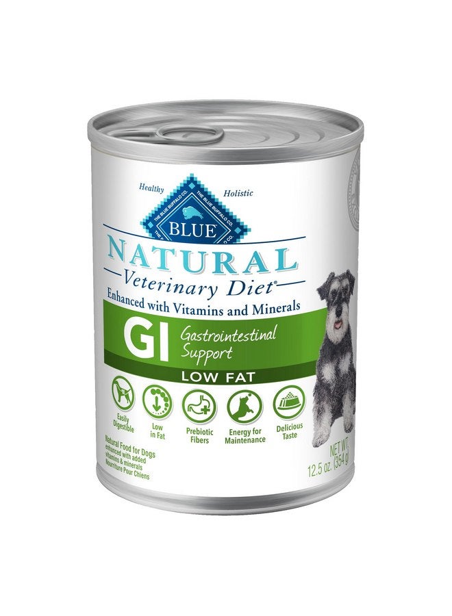 Blue Buffalo Natural Veterinary Diet GI Low Fat Gastrointestinal Support Wet Dog Food, Veterinarian's Prescription Required, Whitefish, 12.5-oz Can (Pack of 12) - Image 1