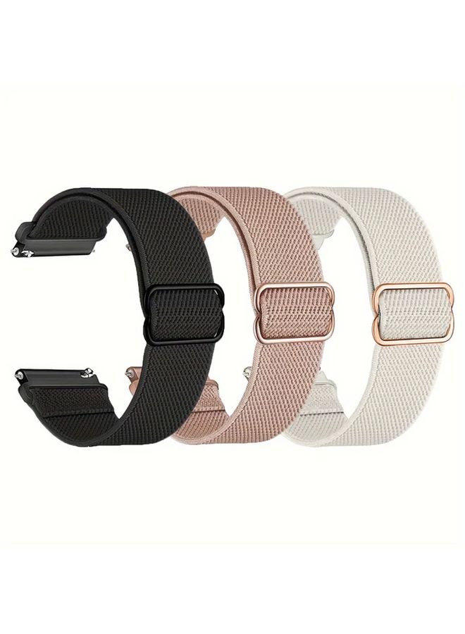 3pcs Nylon Watch Bands Set 20mm Stretchy Water Resistant Braided Sport Wristbands for Men Women - Image 5