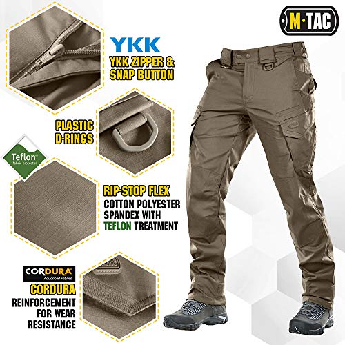 M-Tac Aggressor Flex Tactical Cargo Pants for Men – Durable Rip-Stop Cargo Work Trousers with Reinforced Knees, Stretch Fit and Outdoor Comfort (Dark Olive, 38/32) - Image 3