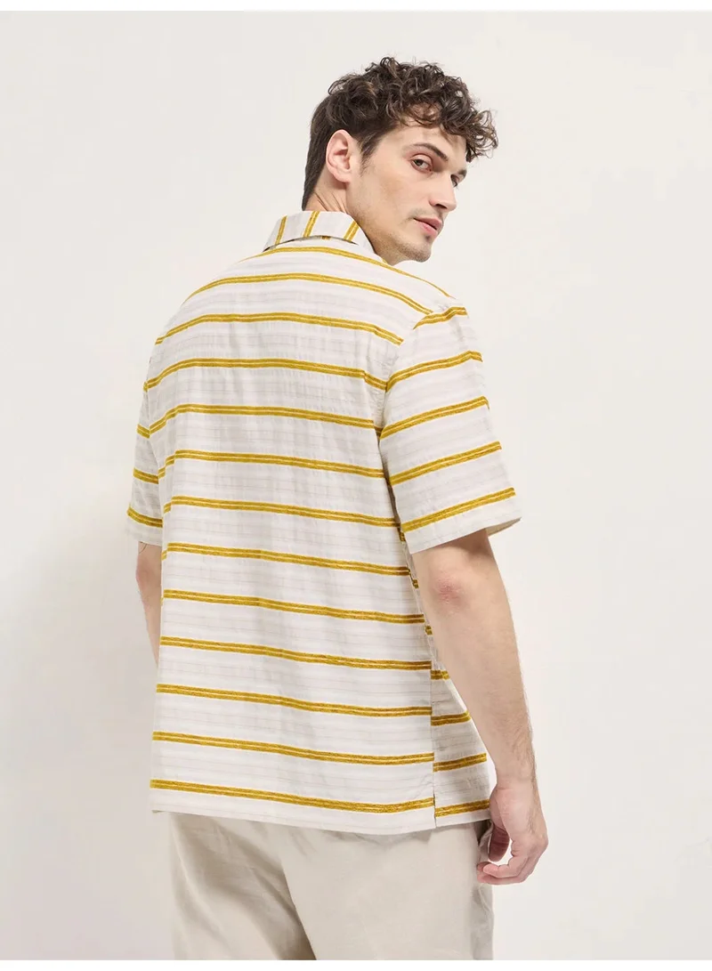 THE BEAR HOUSE  Men’s Shirt for Office, Casual & Party Wear | Comfortable Short Sleeve Shirt with Classic Collar, Button Closure & Versatile Stylish Look for Men | Best Price UAE