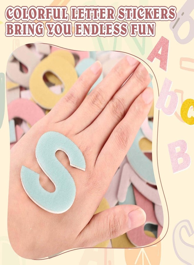Breling 310 Pieces Felt Bulletin Board Letters Sticker with Number, 2" Bulk Self Adhesive ABC Upper Lowercase Sticky Letter for Poster, Bulletin Board, Classroom(Boho Color) - Image 5