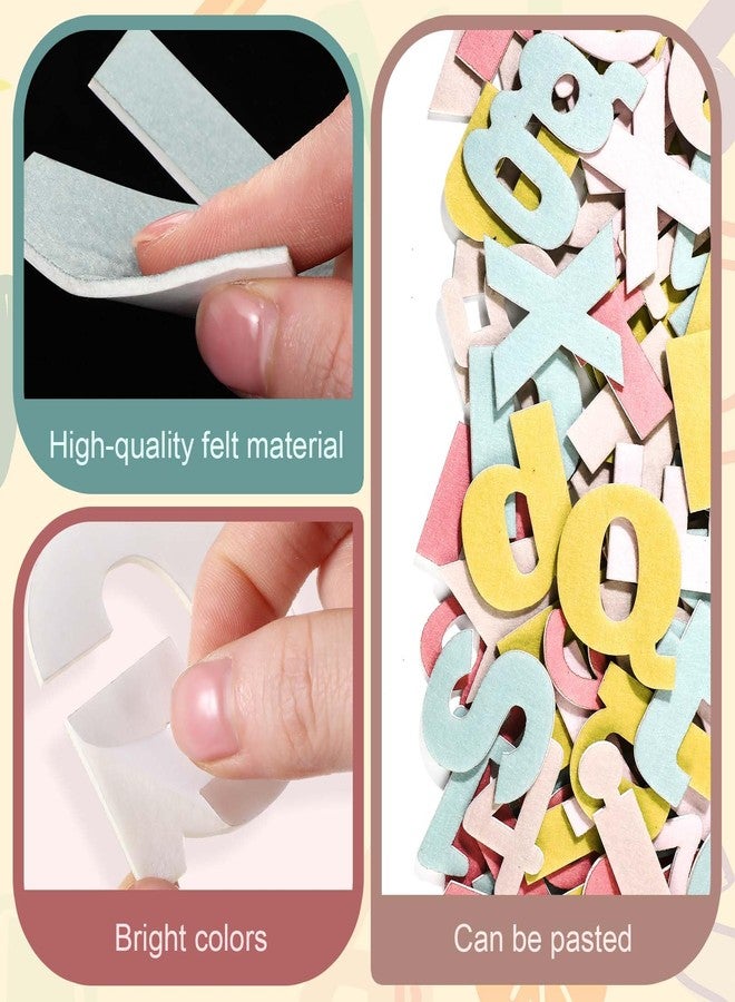 Breling 310 Pieces Felt Bulletin Board Letters Sticker with Number, 2" Bulk Self Adhesive ABC Upper Lowercase Sticky Letter for Poster, Bulletin Board, Classroom(Boho Color) - Image 3