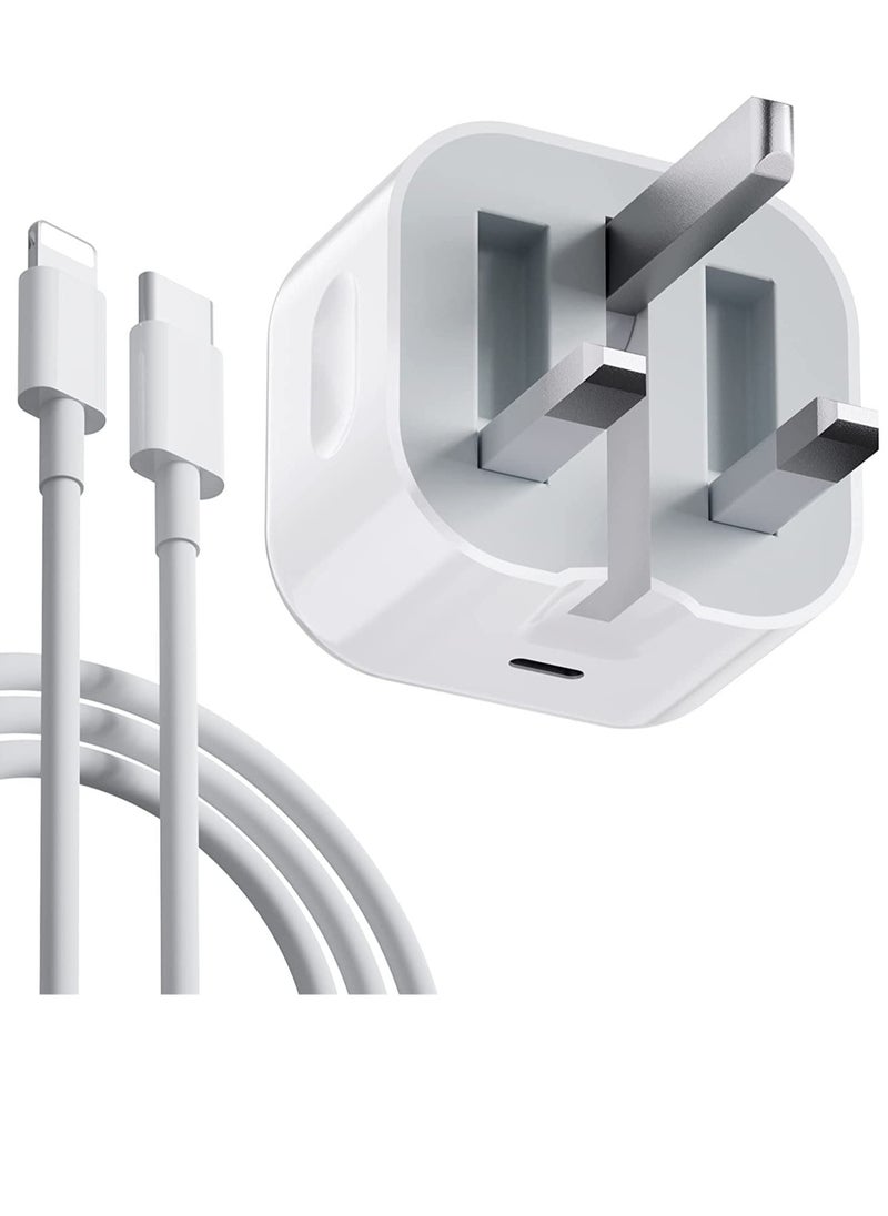 ELTRAZONE iPhone Charger USB C Fast Charger, iPhone Fast Charger Cable and Plug, 20W USB C Power Adapter, Type-C Wall Charger Plug with 1M Charging Cable Compatible with iPhone12/13/11/Pro/Max/XR/XS/X/8, Pad  - Image 1
