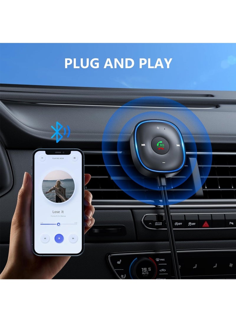 إكس ليفيل محول سيارة بلوتوث 5.3 Aux ، جهاز استقبال بلوتوث للسيارة [اتصال مزدوج وإلغاء ضوضاء الميكروفون] ، محول Aux مع Plug-and-Play للموسيقى / المكالمات الحرة / الصوت الستيريو - Image 4