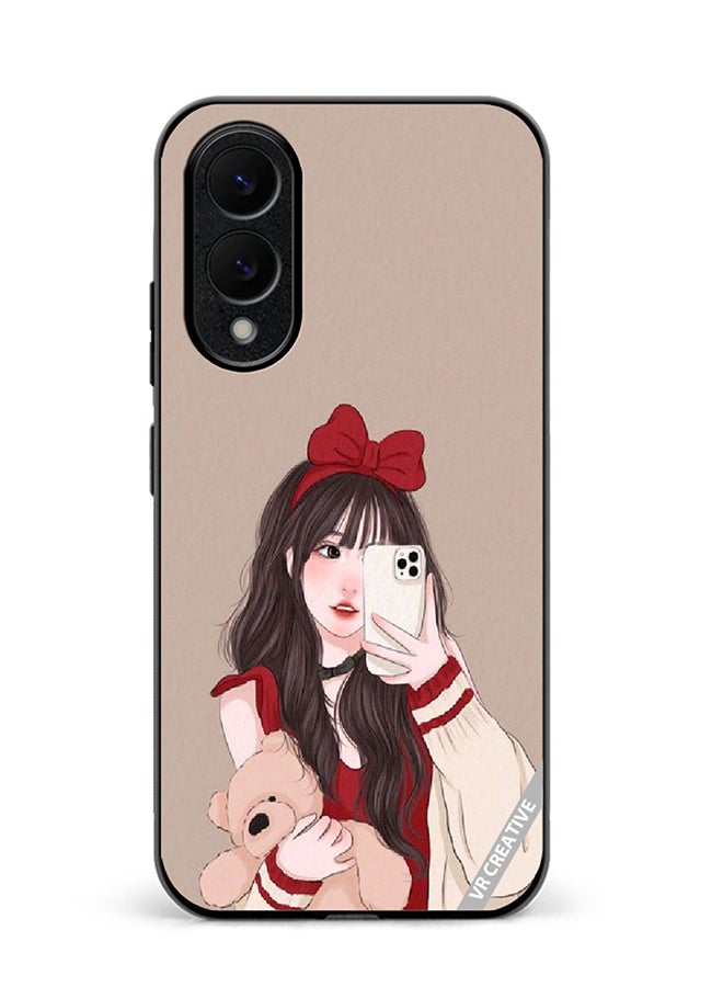 Protective Case Cover For Samsung Galaxy S25 Edge Girl Holding Teddy Design Multicolour