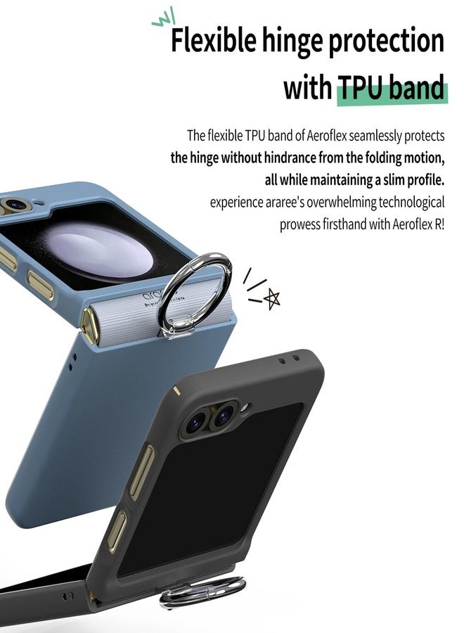 araree Aero Flex R Galaxy Z Flip 6 Case with Hinge Protection & Ring, Protective Slim Cover Protective Body (PC) with Hinge Protector (TPU) (Sky Blue, Galaxy Z Flip 6 5G) - Image 5