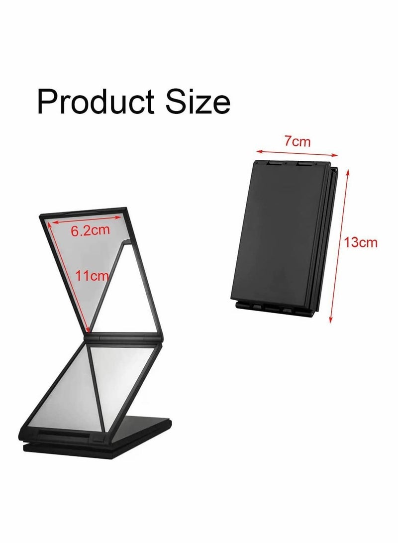 Four Panel Folding Mirror 4 Sided Foldable Makeup Handheld Compact Tabletop for Self Styling and Hair Cutting Shaving Easy to See Your Back Head - Image 5