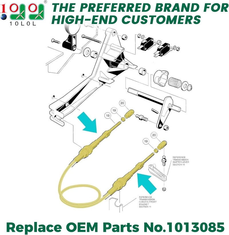 10L0L 63 Inch Transmission Shift Forward Reverse Cable for Club Car DS 1984-1997 Gas Golf Cart - Image 2