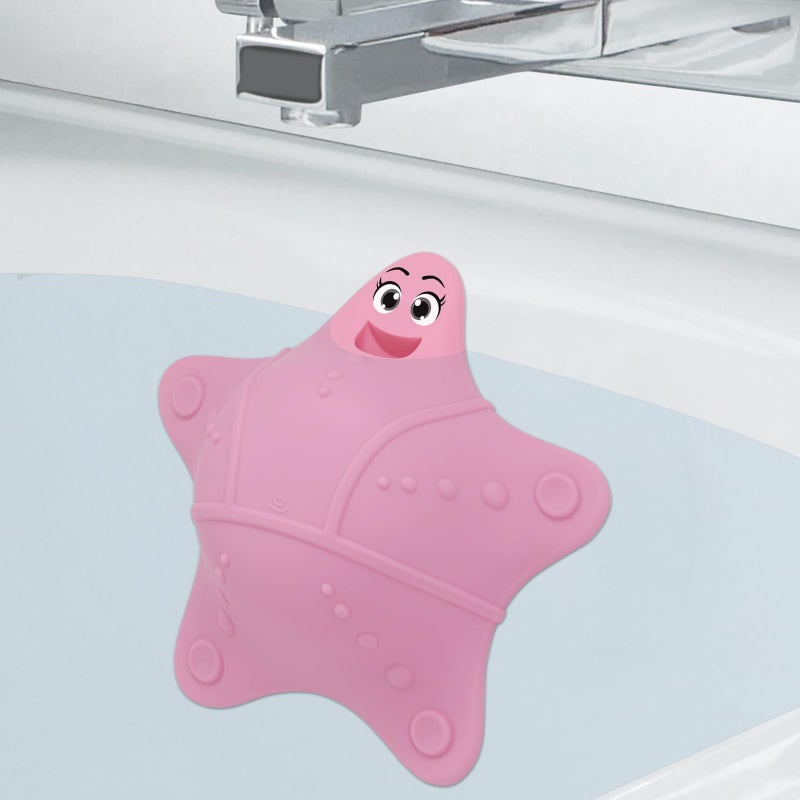 ddLUCK Bathtub Overflow Drain Cover, Silicone Tub Overflow Drain Cover, Soak Bathtub Drain Cover Stopper with Suction Cups, Cute Bathroom Spa Accessories Adds Inches of Water for Deeper Bath (Pink) - Image 2