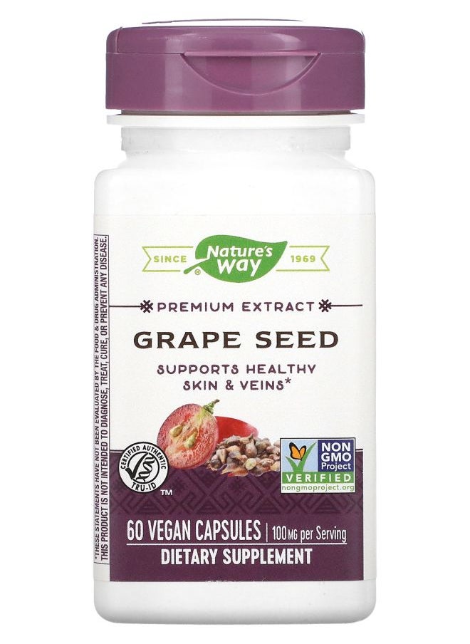 Nature's Premium Extract Grape Seed 100 mg 60 Vegan Capsules 