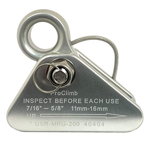 ProClimb Arborist Rope Grab - Removable Cam, Fixed Bolt & Nut, Flip Line Adjuster - Rope Sizes 7/16" - 5/8" See Rope Grab/Rope Brake/Flipline Adjuster Rope Clamp/Rope Cam Lock in Position Lanyard - Image 1