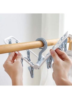 Groupcow Groupcow 2 Pack Clip and Drip Hanger Portable Travel Hanger Drying Rack 12 Clips  - Image 3