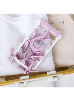 Groupcow Groupcow 2 Pack Clip and Drip Hanger Portable Travel Hanger Drying Rack 12 Clips  - Image 5