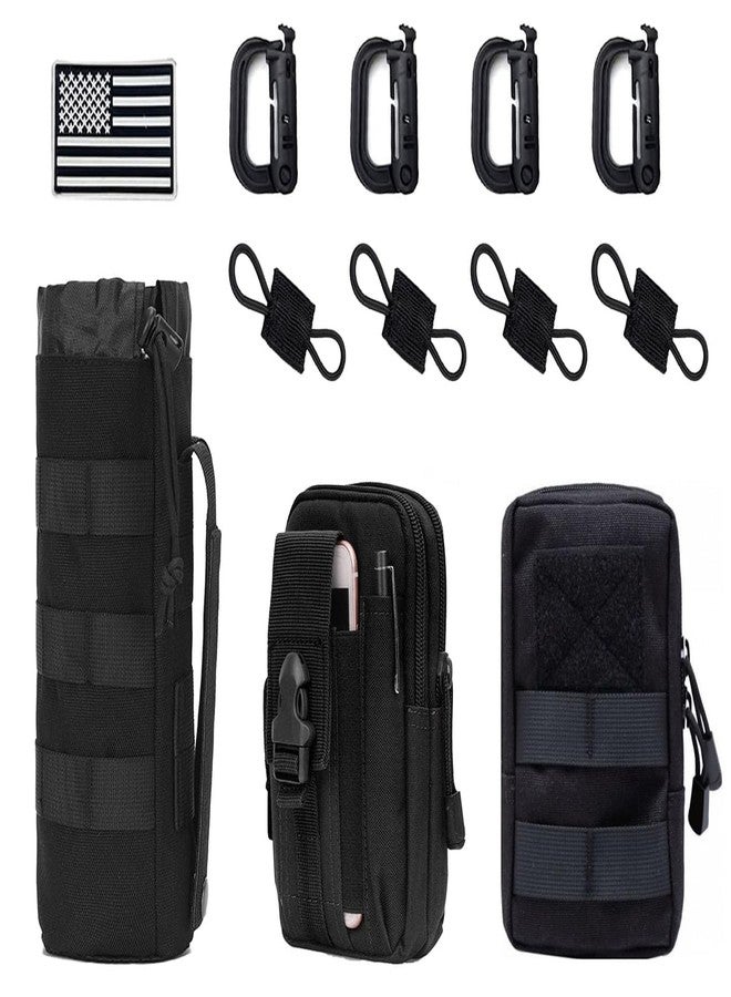 LUYEJKO 3 Pack Molle Pouches,Utility Tactical Pouches and Tactical Bag Attachments (Black) - Image 1