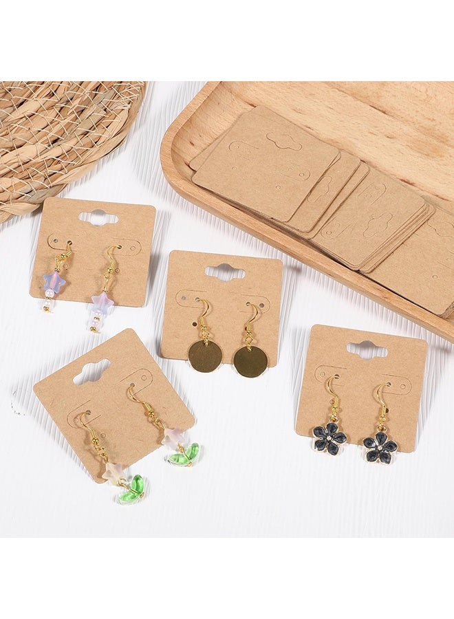 Wffo 100 Pcs Earring Cards - 2 Inch Kraft Paper Earring Display Holder Cards - Blank Paper Jewelry Tags with 6 Holes, Earrings Hanging Card for Selling Jewelry DIY Crafts - Brown/Square - Image 5