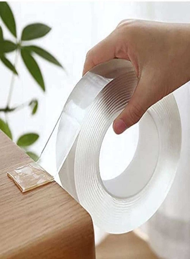 STICKSTUFF Double Sided Tape Heavy Duty Multipurpose Waterproof Washable Reusable Removable for Home Kitchen office – Transparent 3 Meter (Pack of 3) - Image 1