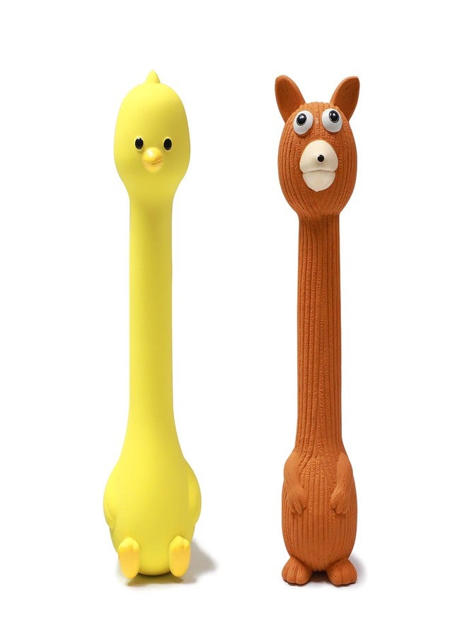 SCHITEC Squeaky Dog Toys, [2 Pack] Squawking Latex Toy with Interactive Squeaker, Squeak Rubber Duck Chicken for Medium Small Dogs - Image 1