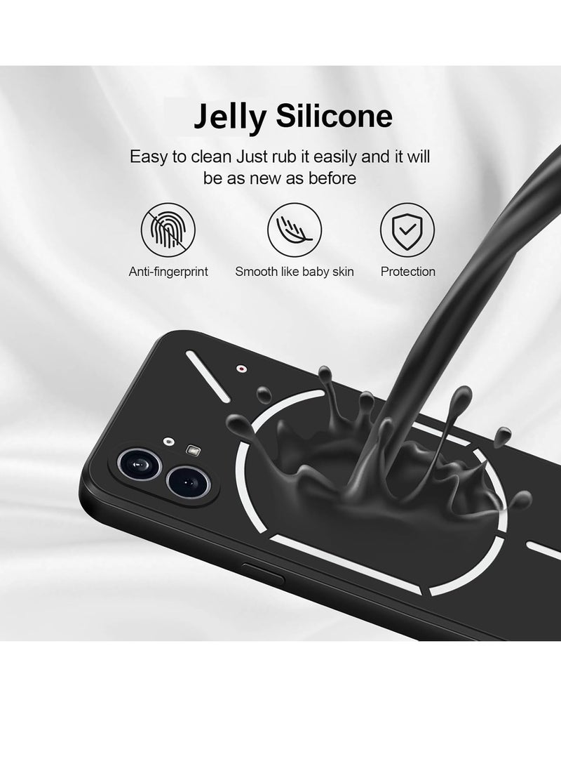 ELTRAZONE Case Compatible with Nothing Phone 1 (6.55 Inch) | Liquid Jelly Silicone Shockproof Cover | Anti-Scratch & Flexible Protective Case | Soft-Touch, Slim Fit, Wireless Charging Support | Scratch-Resistant & Durable Black - Image 3
